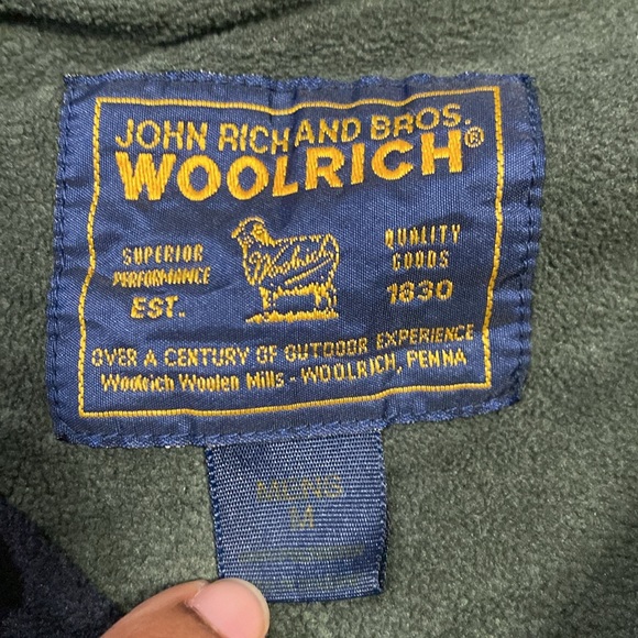 Woolrich long sleeve men’s button down lightweight fleece shirt black sz medium - Picture 2 of 9